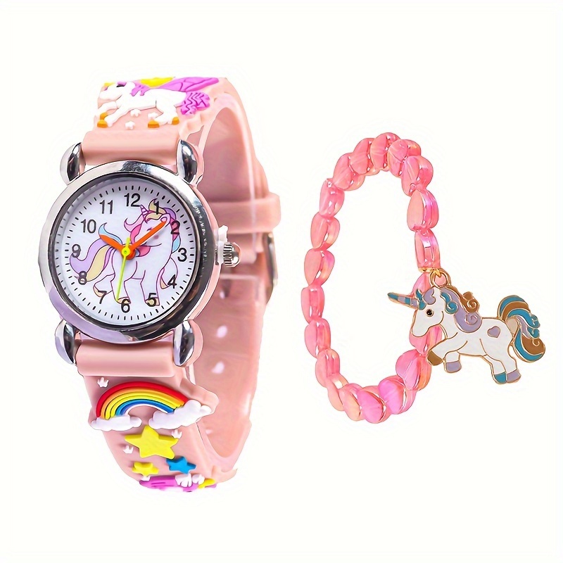 Reloj de princesa para niña, Reloj para estudiante, Pony/unicornio