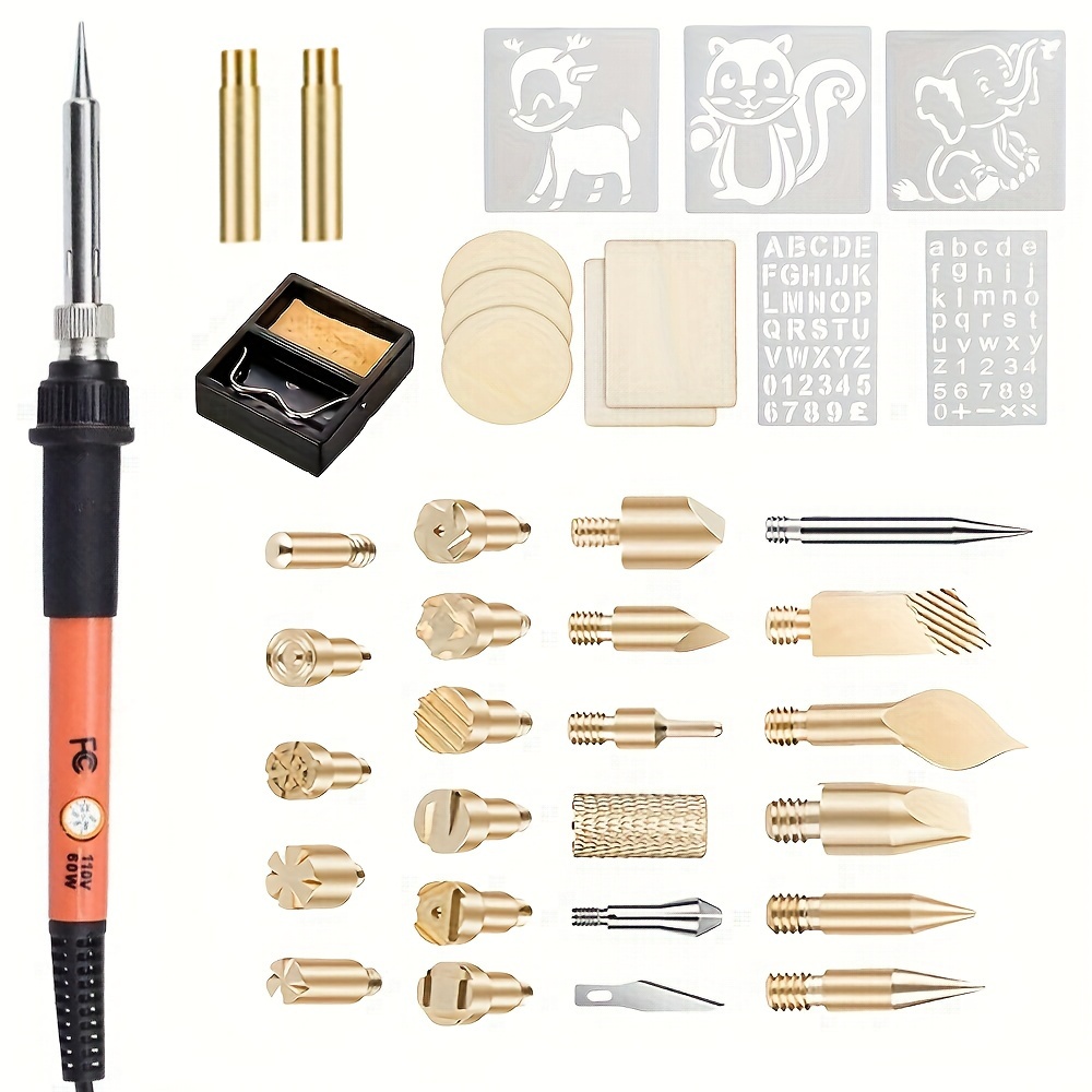 37pcs Pyrography Wood Burning Kit For Beginners, Adjustable Professional  Wood Burner Pen Tool And Accessories, Woodburning Embossing Carving