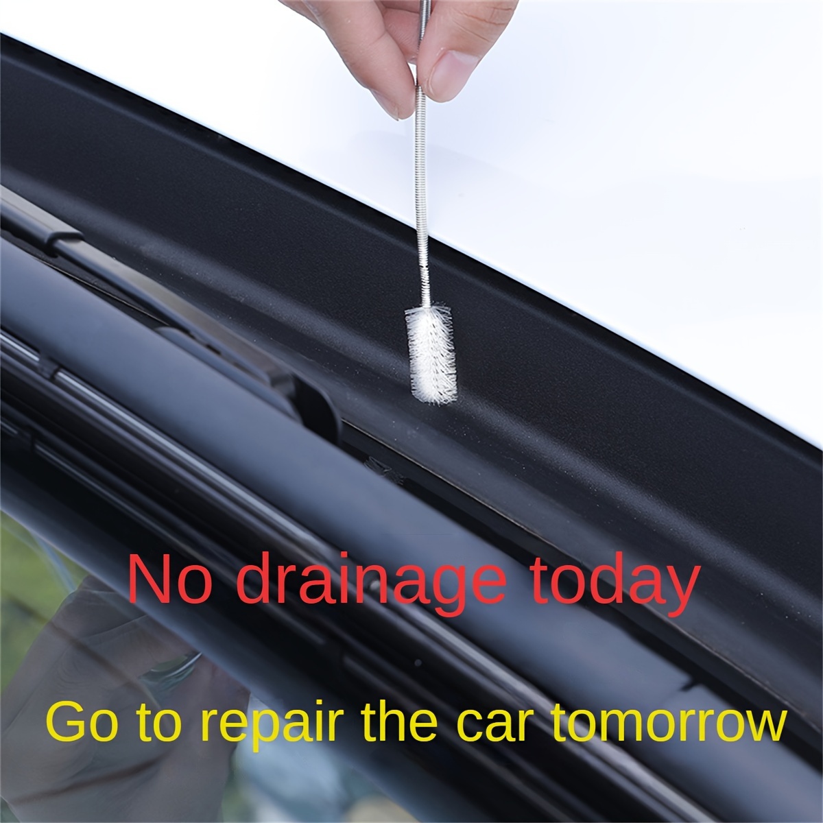 Car sunroof windshield cleaning brush drain hole cleaning workshop