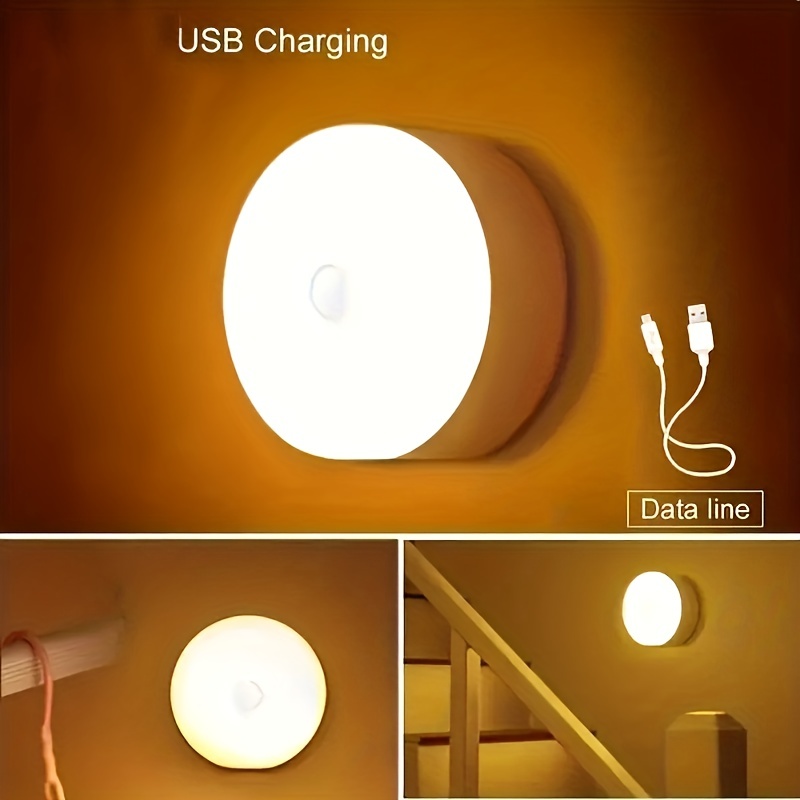 Luz De Paso Con Sensor De Movimiento Recargable Por USB De 1 Pieza, Luz  Nocturna Con Detección Regulable, Adecuada Para Gabinetes, Escaleras,  Dormitor