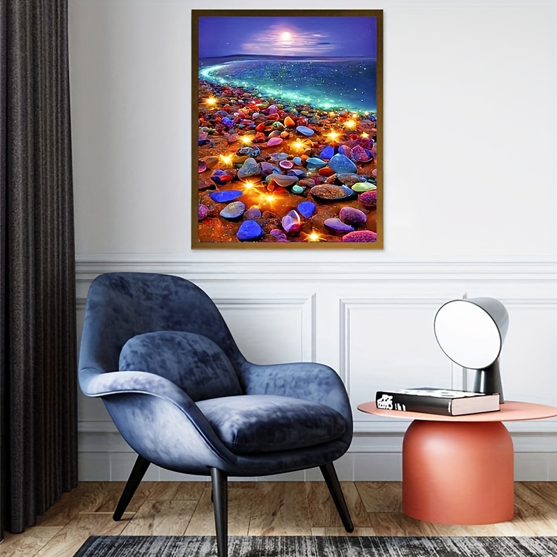  Adult Diamond Painting Beach, Ocean Sunset Love Art Full  Diamond Crystal Diamond Painting Kits, Suitable for Home Wall Decor Bedroom  Decor Gift for Loved Ones-12x18Inch/30x45CM