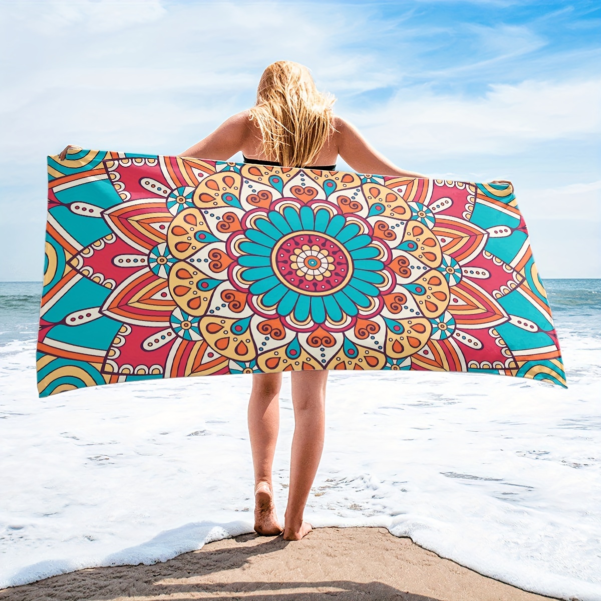 Toalla playa grande, manta picnic, manta playa grande mandala (Colores –  BRICOMIRAS