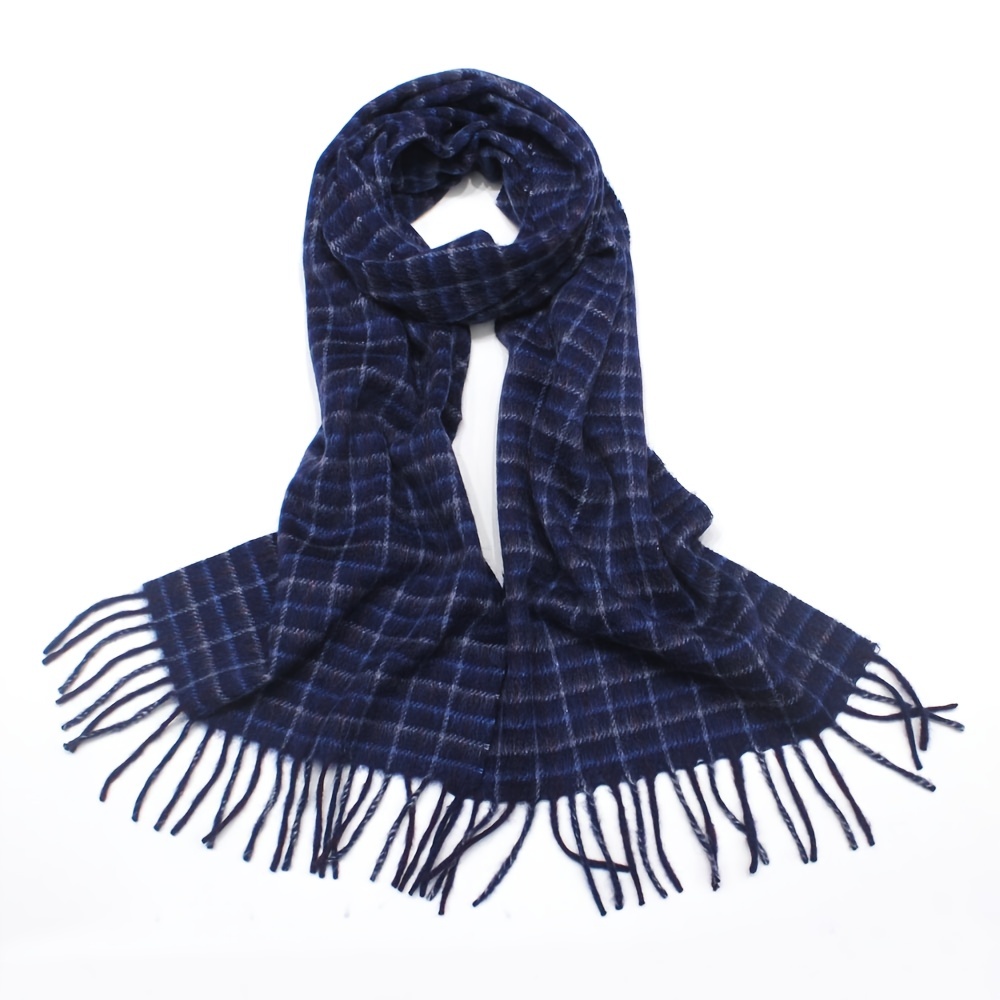Wool Plaid Scarf Soft Winter Warm Cold Weather Scarf