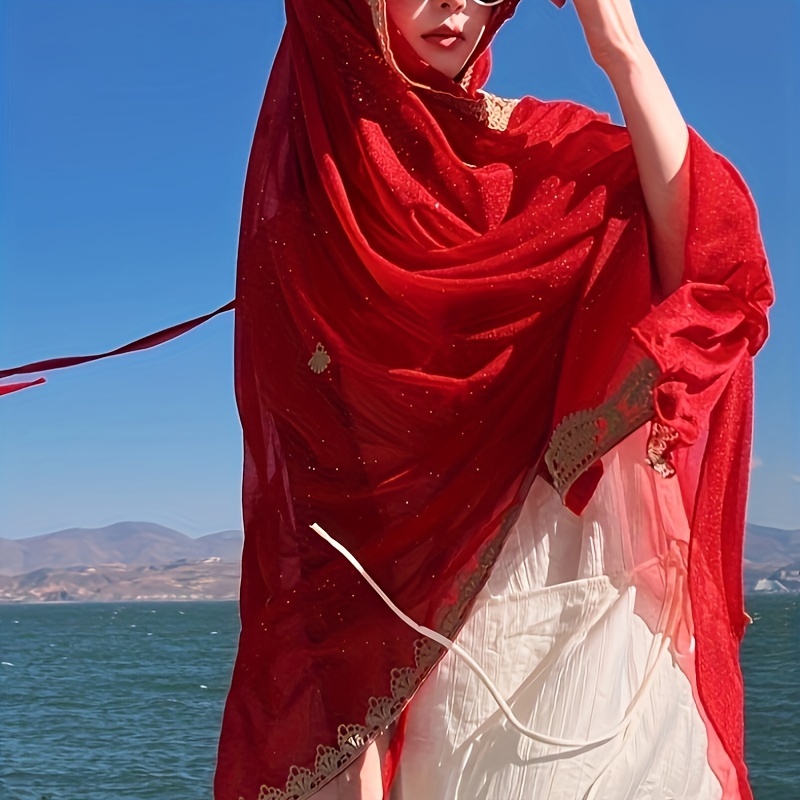 Indian Shawl Head Covering Saree Indian Head Scarf Female Indian