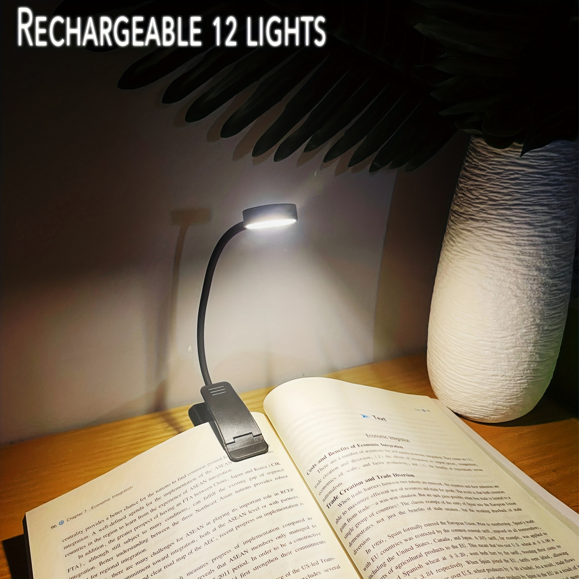 Luci LED Per Leggere Libri Di Notte A Letto, Lampada Da Scrivania,  Illuminazione 80 Ore, 3