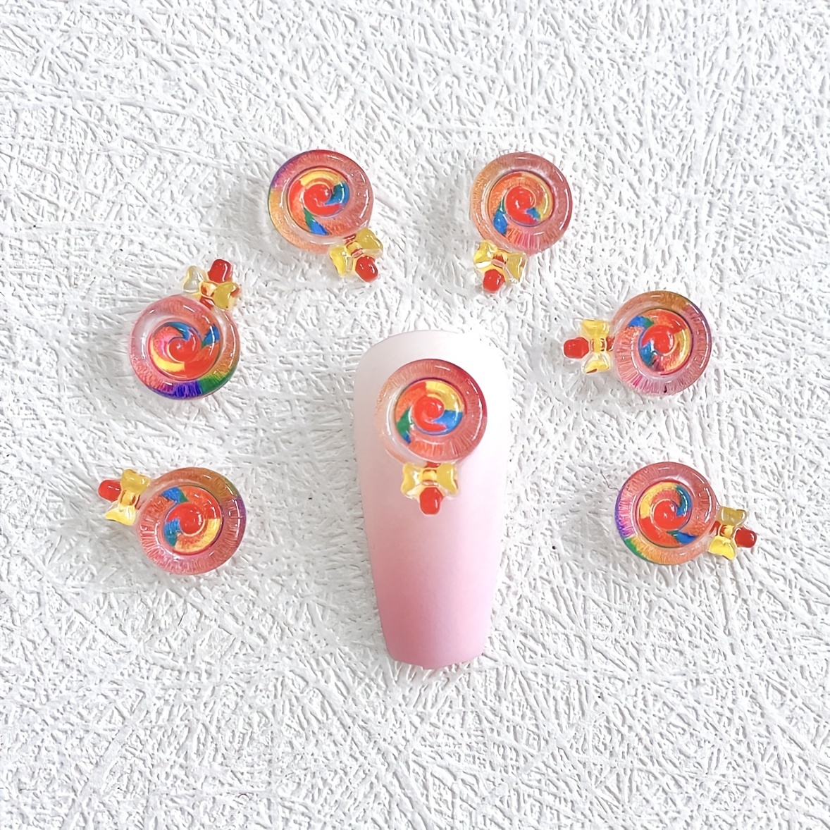 Lollipop Candy Nail Art Charm Cute 3d Acrylic Decoration Diy - Temu