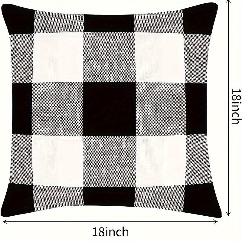 Buffalo Check Plaid Throw Pillow Covers Farmhouse Outdoor Pillow Covers  Cotton Linen Home Decor Black And White, - Temu