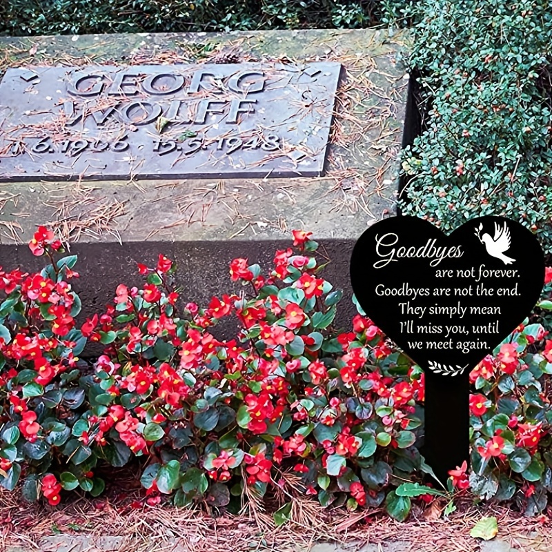  Estaca de placa conmemorativa personalizada, marcador de tumba  (plata/negro) : Patio, Césped y Jardín