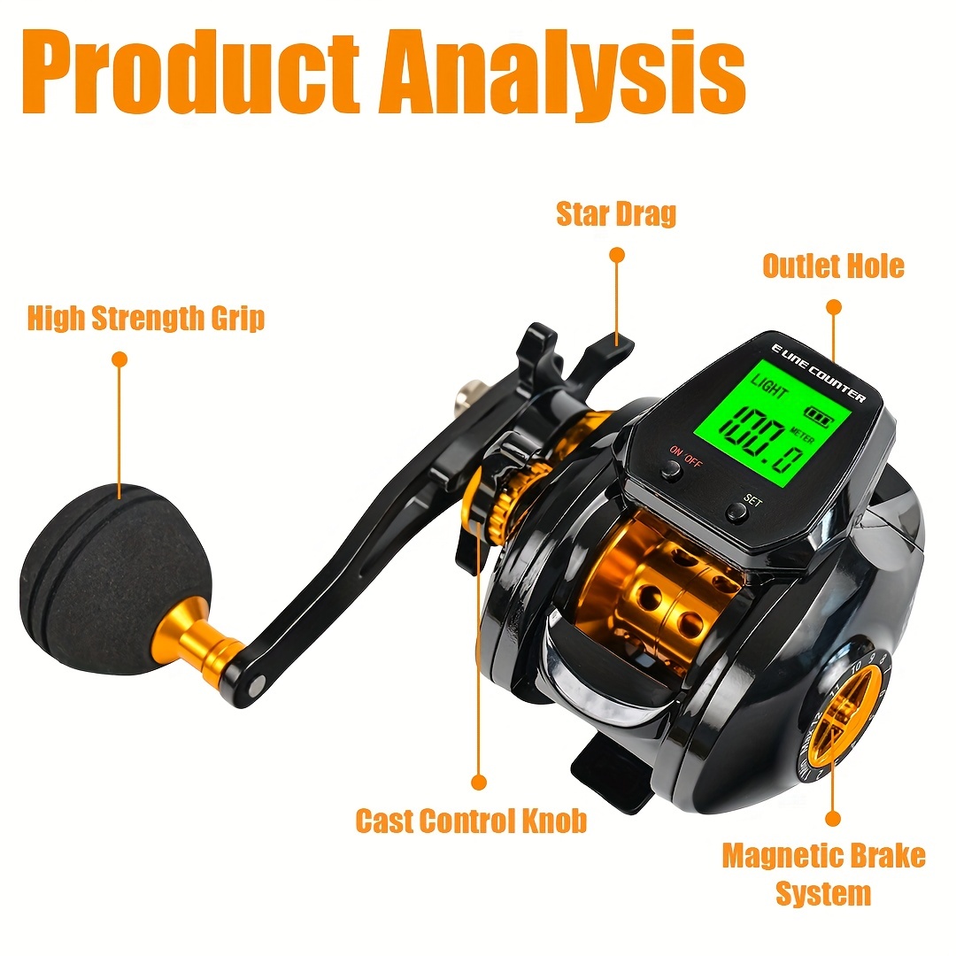 80:1 6 1BB Fishing Reel Left / Right Hand 10KG Power Low Profile Line Counter  Fishing Tackle Gear With Digital Display Iixkt From 144,95 €