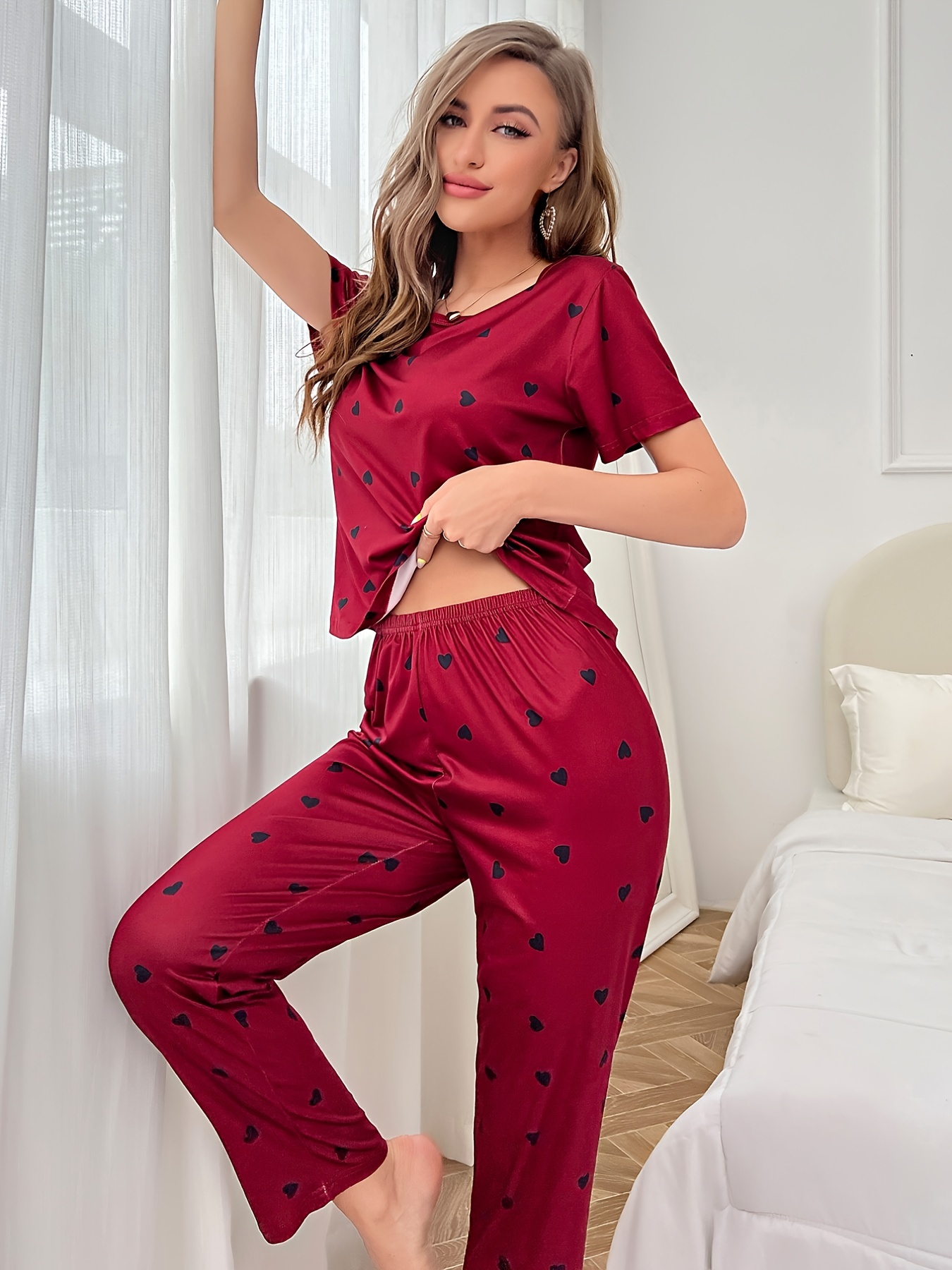 NBB Women's Cotton Short Sleeve Pajama Set with Long Pants – NBB Lingerie