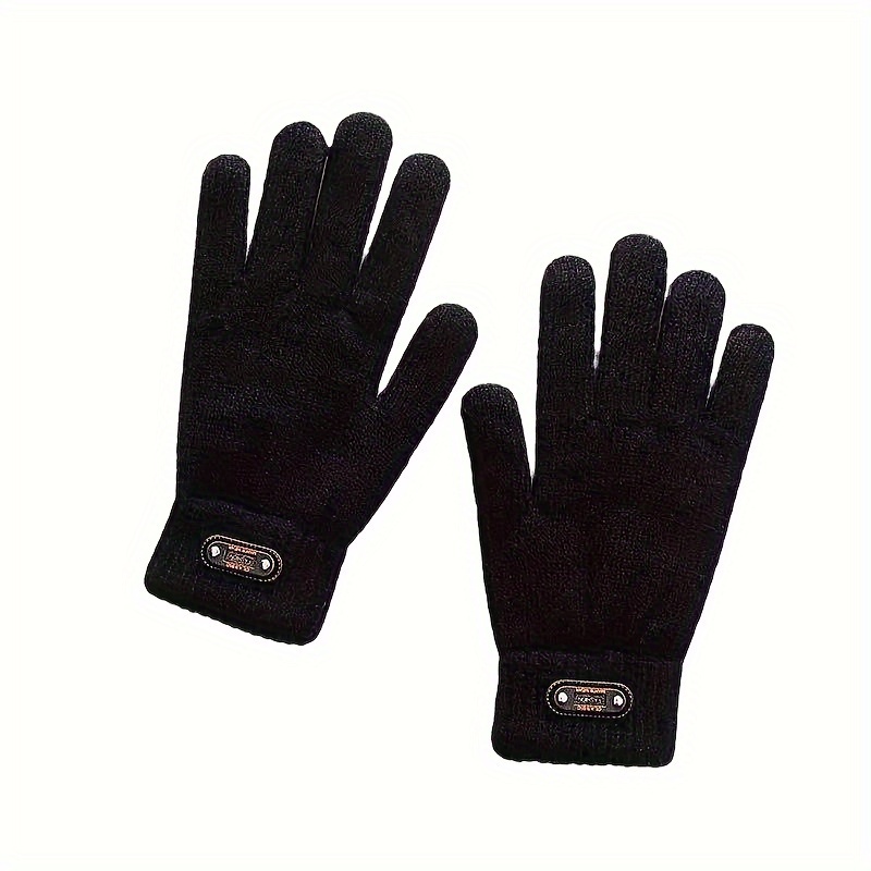 Men's Winter Touchscreen Knit Gloves for Outdoor Activities