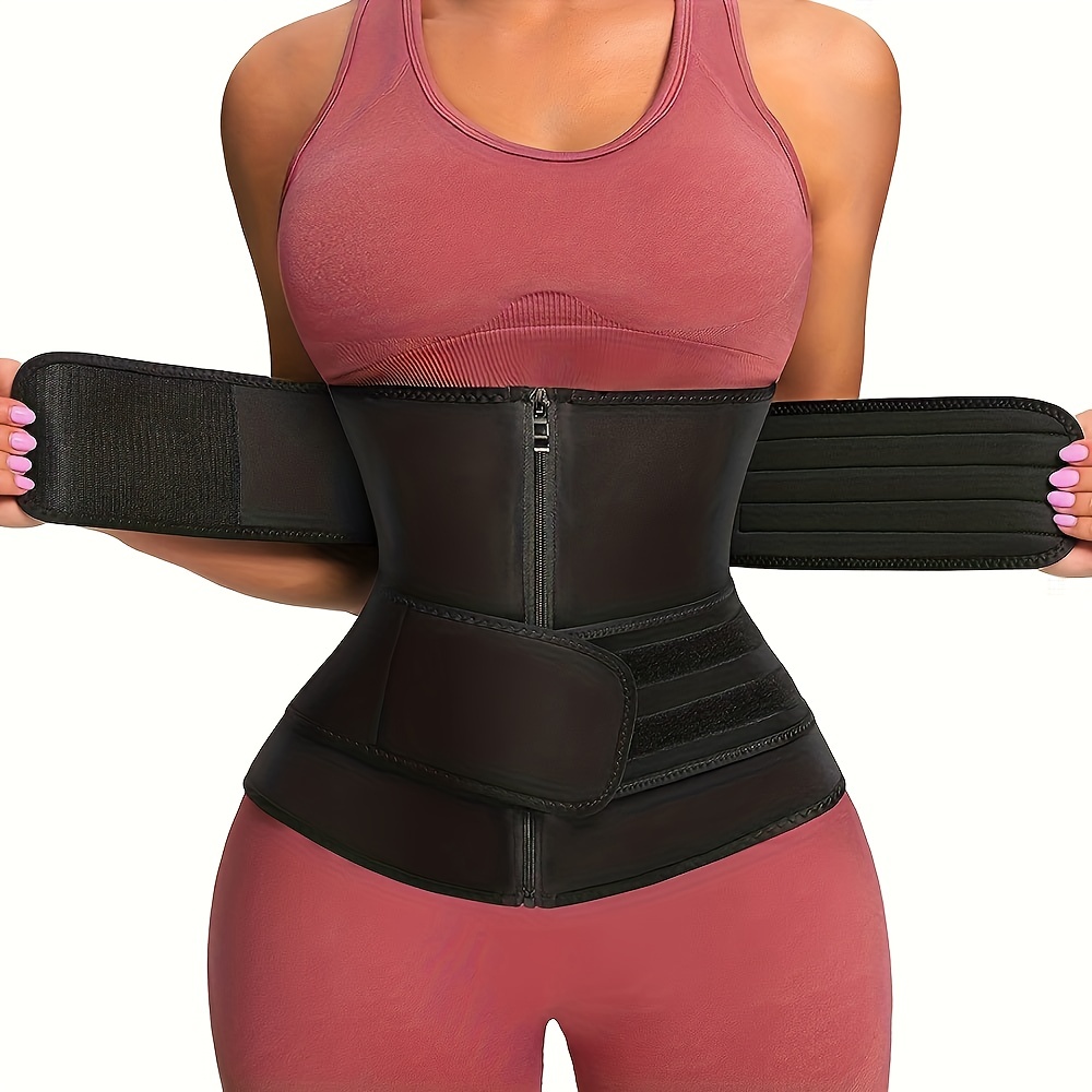 Waist Trainer for Women with Loop Design, Tight Adjustable & Non-Slip, Plus  Size, Invisible & Flexible for Abdomen, Under Belly Fat, Postpartum Black :  : Fashion