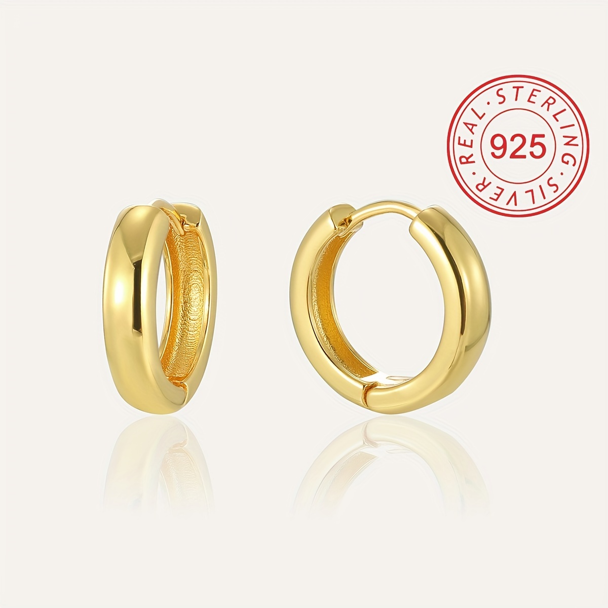 18k Gold plated Hypoallergenic Hoop Earrings High Quality - Temu