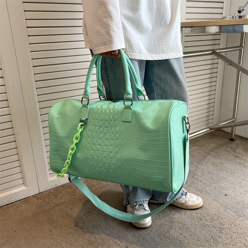 Large Capacity Crocodile Embossed Sports Bag, Zipper Lightweight Duffle Bag,  Versatile Gym Shoulder Bag - Temu