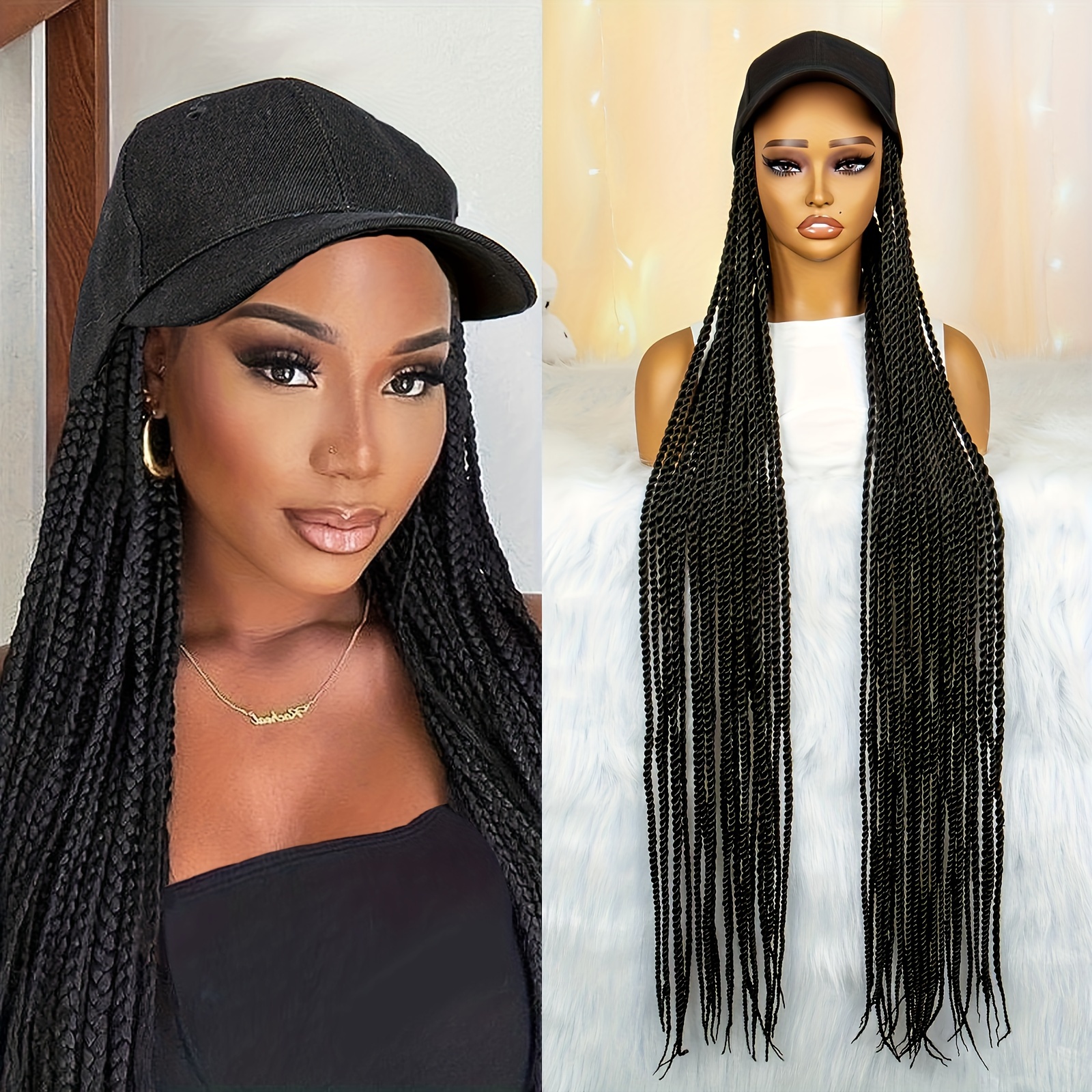 Baseball Wig Synthetic Braids Wig Long Braiding Hair - Temu