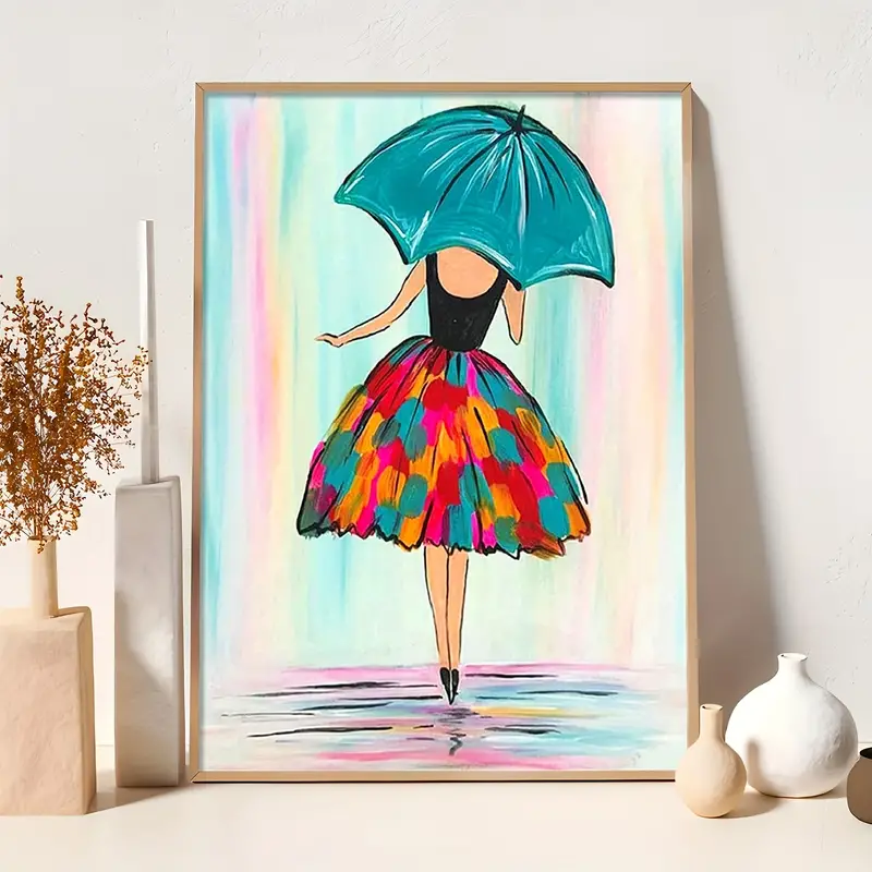 1pc 5d Diy Diamond Painting Kits For Adults Kids Umbrella Girl Embroidery  Cross Stitch Crystal Rhinestone Paintings Pictures Arts 30x40cm 11 8x15 7in, Free Shipping, Free Returns