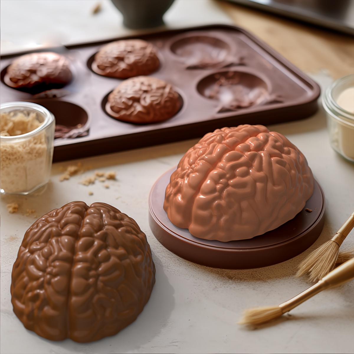 Creative Brain Ice Cube Tray Funny 4 Holes Brain Cookies Chocolate Baking  Silicone Freeze Mould Kitchen Bar Halloween Party Tools VT1528 From  Homedec888, $1.77