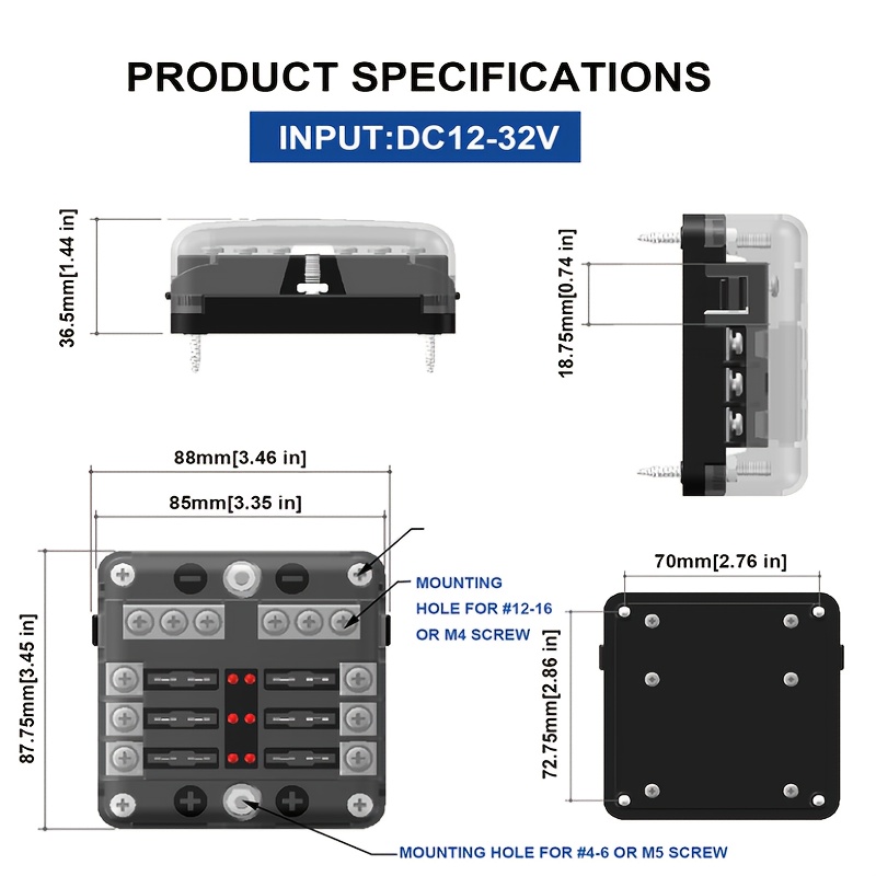Marine Fuse Panel With Led Warning Indicator Damp Proof Cover 6