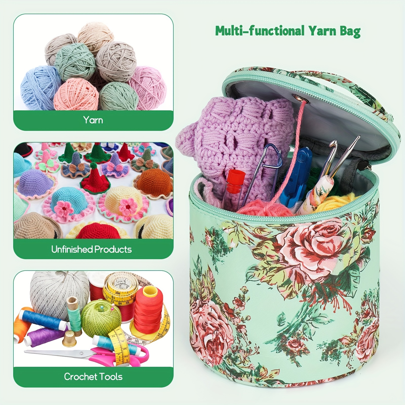 Round Yarn Storage Bag Empty Round Yarn Case Bag Knitting - Temu