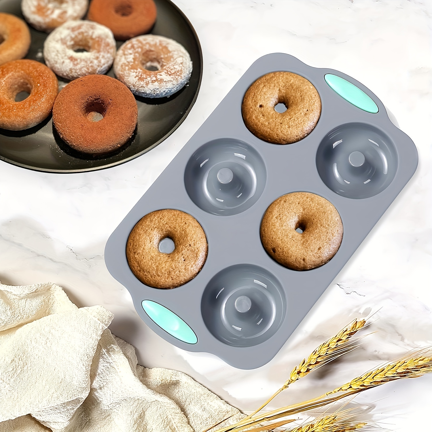 1pc Molde Donut Silicona 11.26''x7.01'' Molde 6 Cavidades - Temu Chile