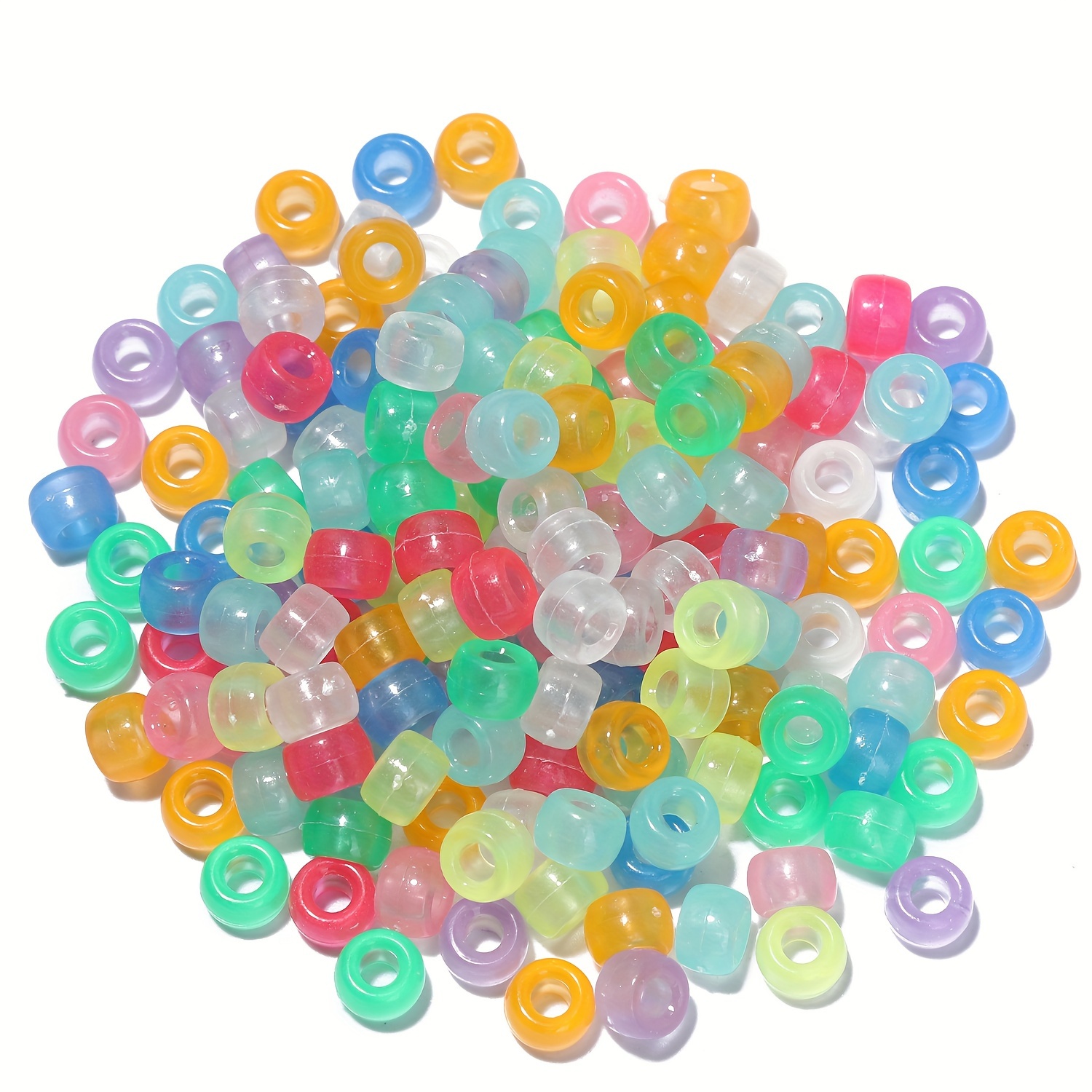 Dark Glow Pony Beads Mix 9 Colors Luminous Beads For - Temu