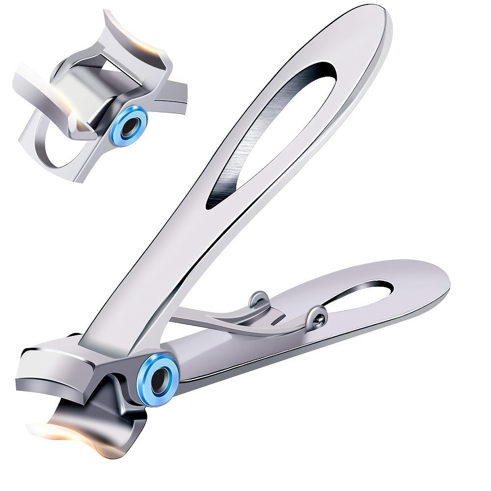 Nail Clipper Wide Blade Large Nail Cutter Titanium Plated Extra Sharp &  Heavy Duty Toenail Clippers