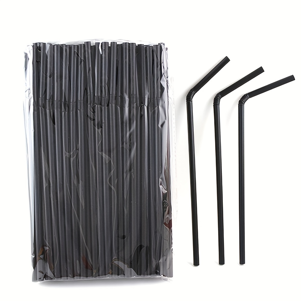 100Pcs 10.3 inch Colorful Extra Long Flexible Drinking Straws