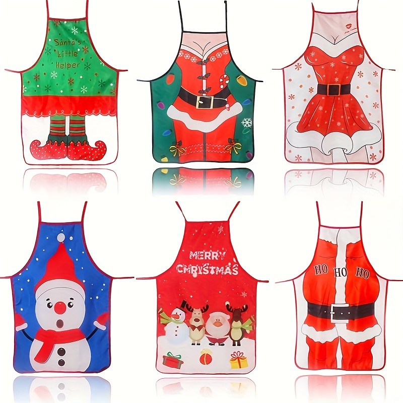 Christmas Decorations Santa Bib Smock Waiter Adult Cartoon Christmas Apron  Apron Patterns for Sewing Kits