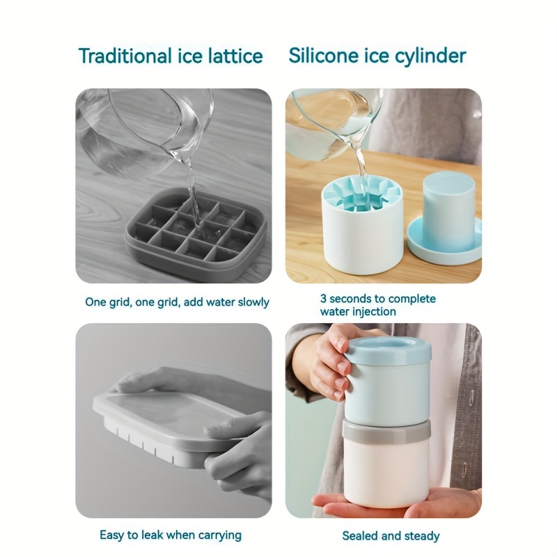 Find it tricky to get ice cube trays into the freezer without spilling,  especially silicon ones? Place the tray in the freezer, and fill with a  squeezy drinks bottle, which allows you