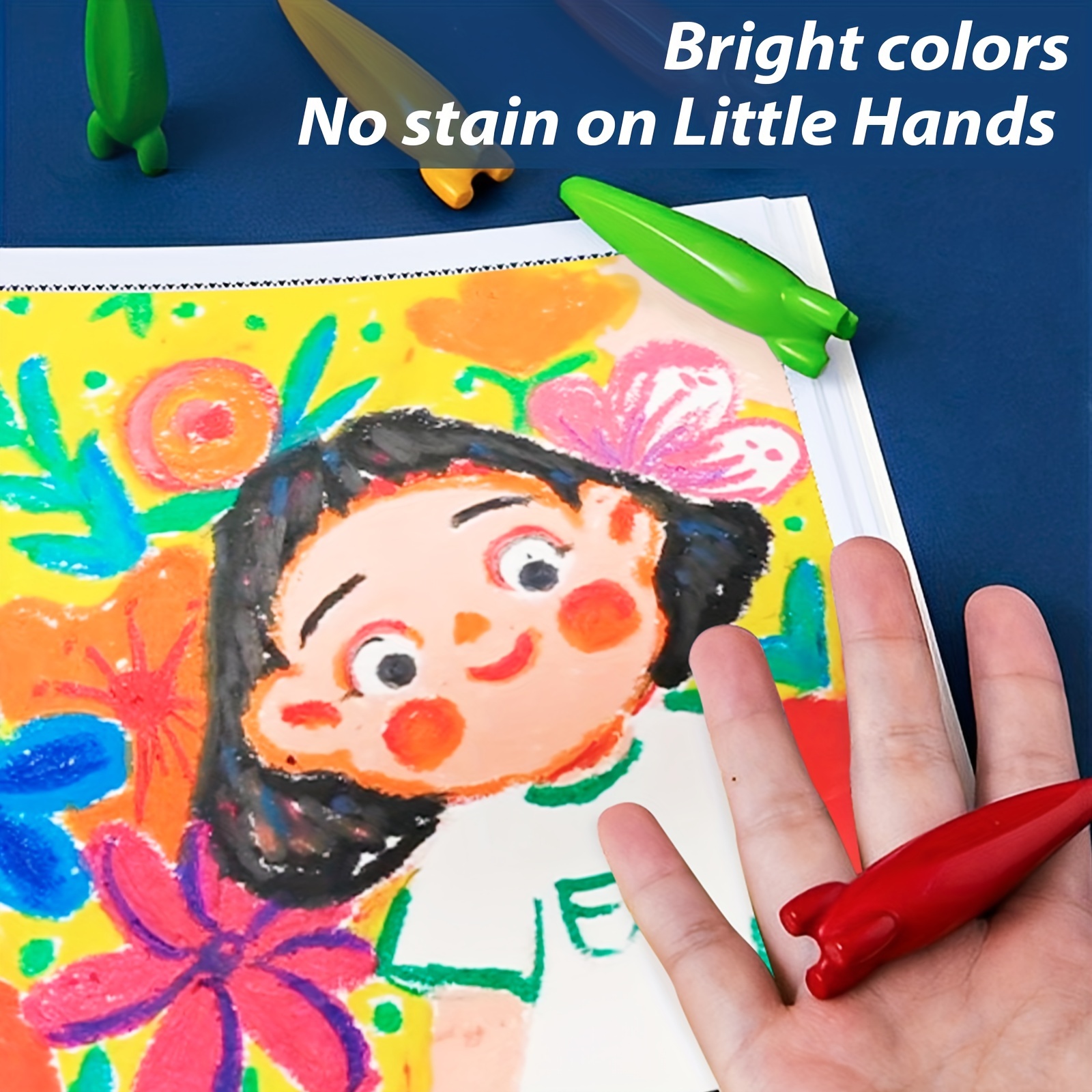 Children's Non-toxic Rocket 12 Colors Easy-to-clean Crayon Set Art
