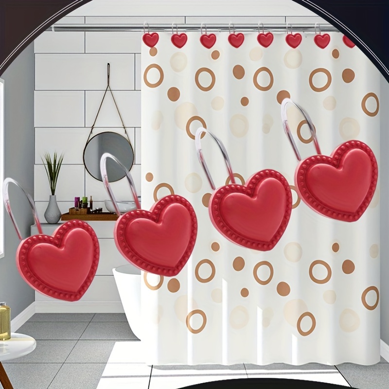 Valentine Red Shower Curtain Hooks Rust Proof Shower Curtain Rings Metal  Decorative Bath Curtain Hooks Rust Resistant Bathroom Heart Shape Shower  Curtain Rod Hooks Valentine's Day Deco Gift Set of 12 