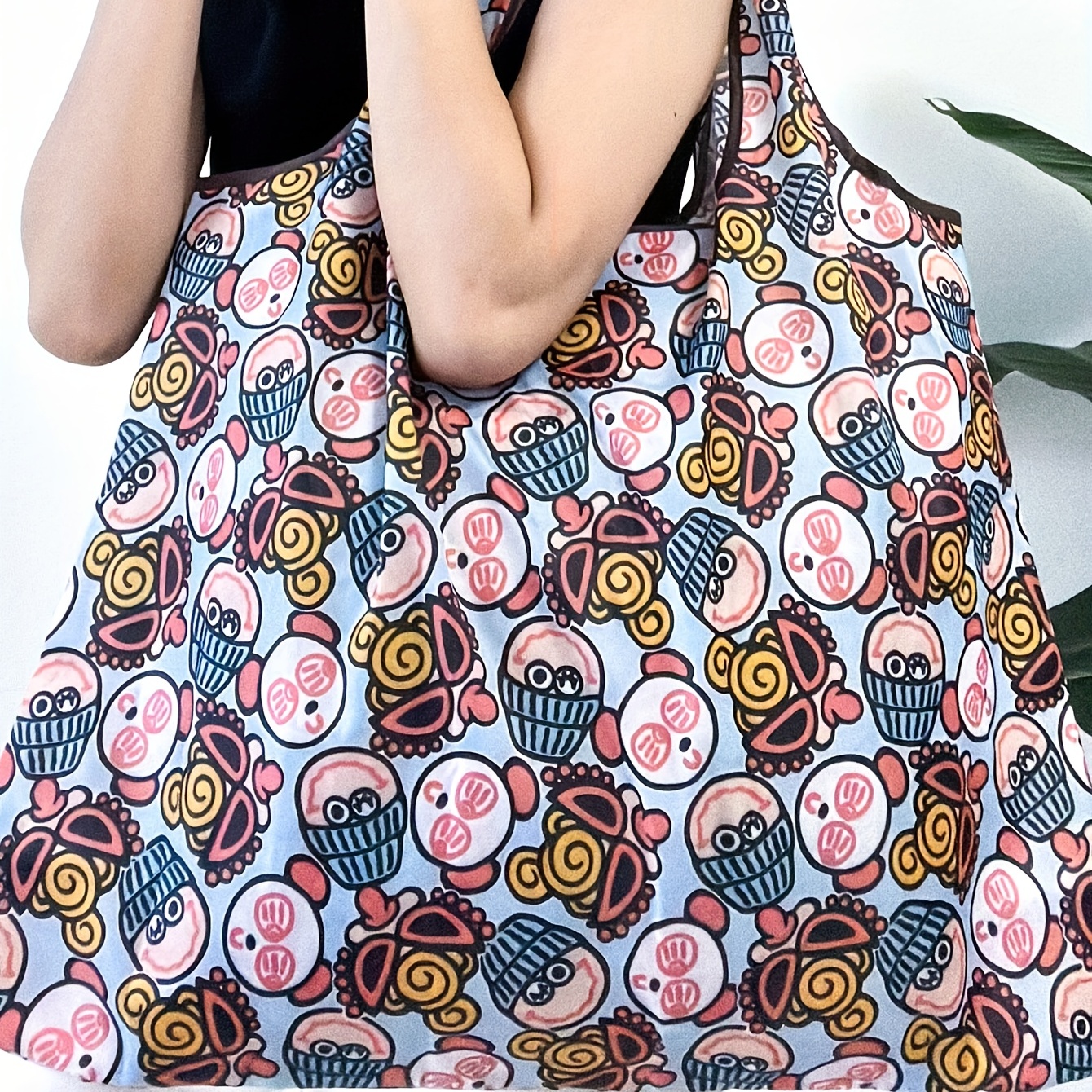 Stylish Printed Shopping Bag Eco Foldable Tote Bag Large Capacity