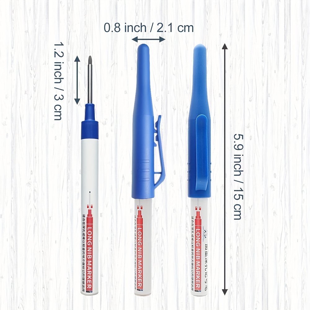 4Pcs 20mm Long Head Markers Deep Hole Mechanical Pencil Waterproof Long Nib