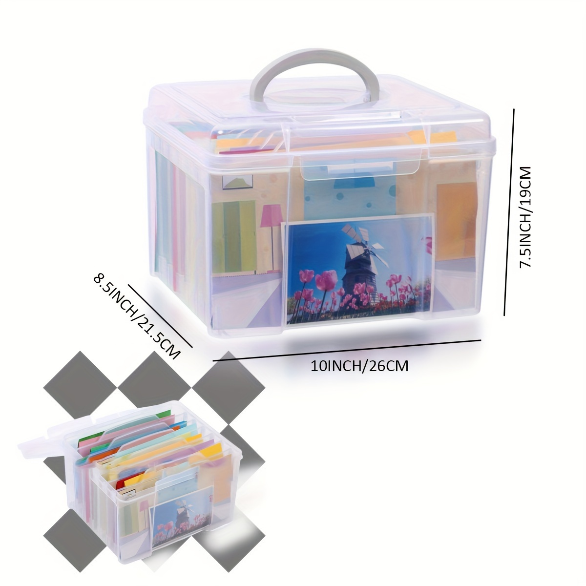 Transparent Storage Box Scrapbook Sticker Storage Container - Temu