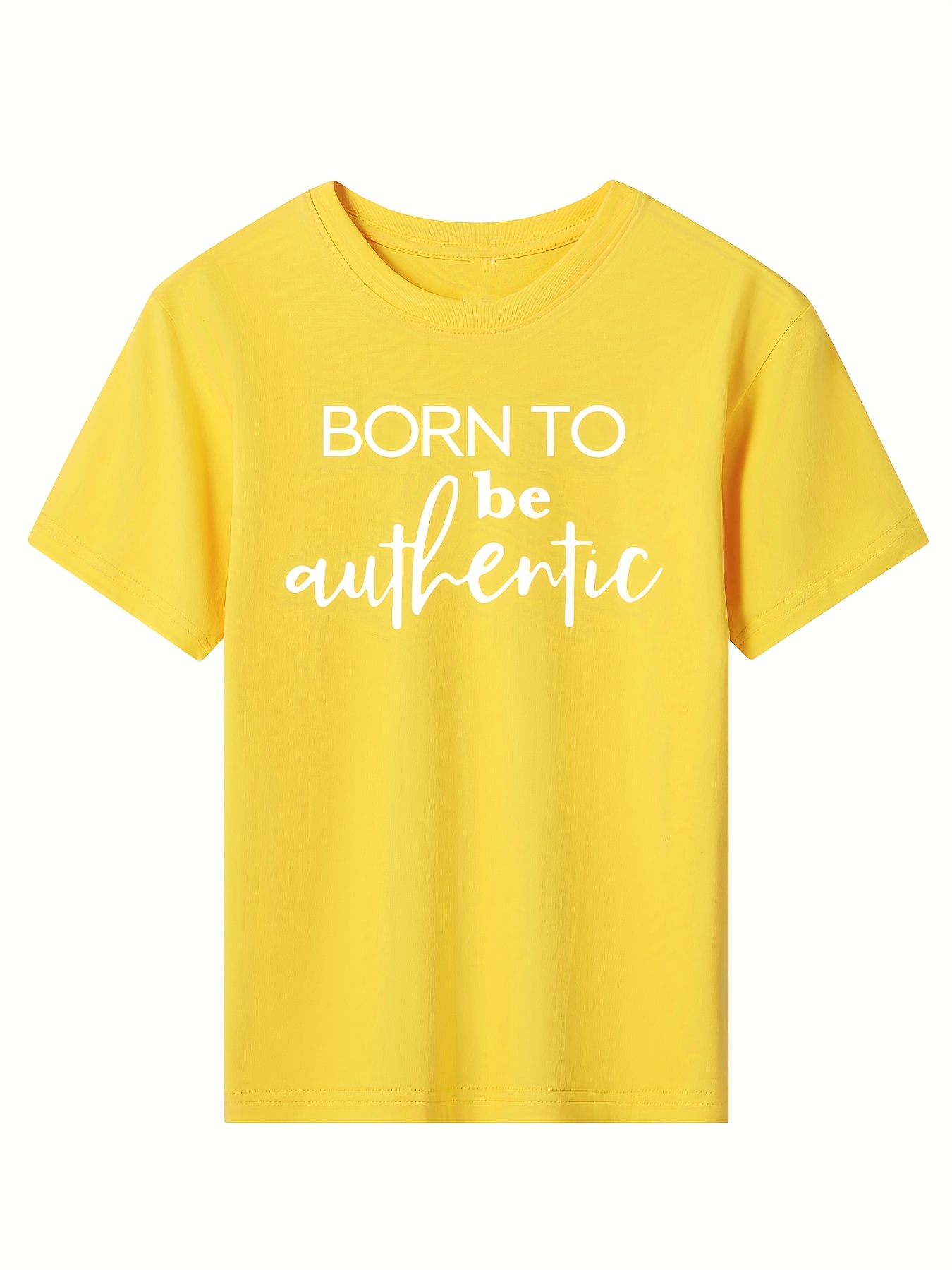 Camiseta feminina divertida com estampa Born To Be - Temu Portugal