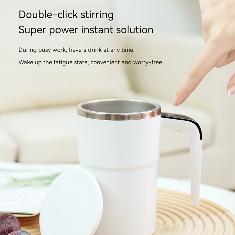 Stainless Steel Electric Stirring Cup With Lid, Automatic Magnetic Stirring  Cup