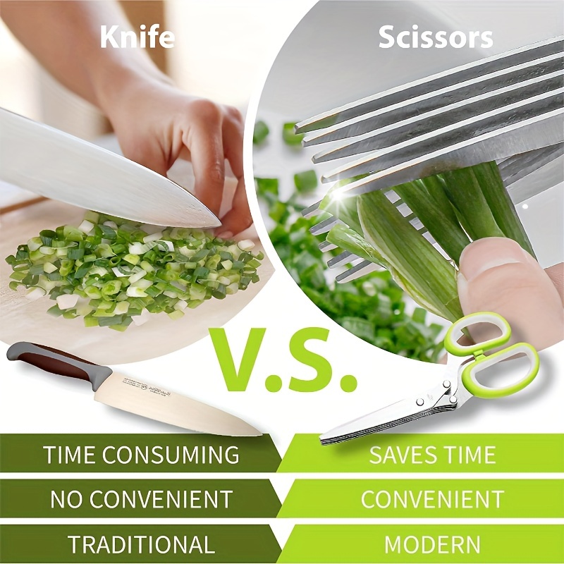 Multifunctional Stainless Steel Kitchen Scissors with 3 5 Layers Quick Shredder