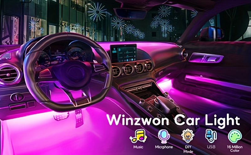 Winzwon Car Led Lights, Car Accessories , APP Control, Music Sync