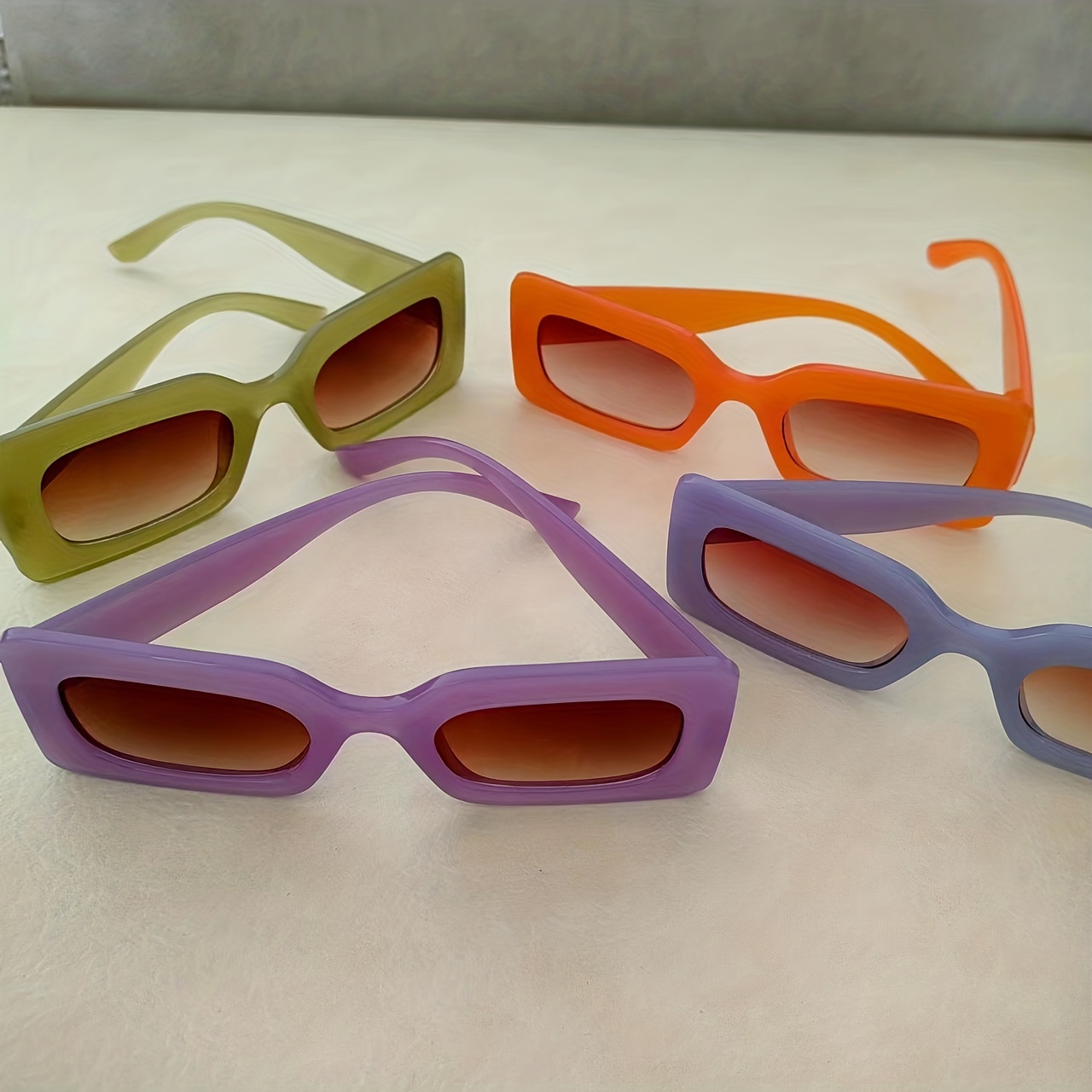 Y2k Rectangle Fashion Sunglasses Women Men Cute Jelly Color - Temu