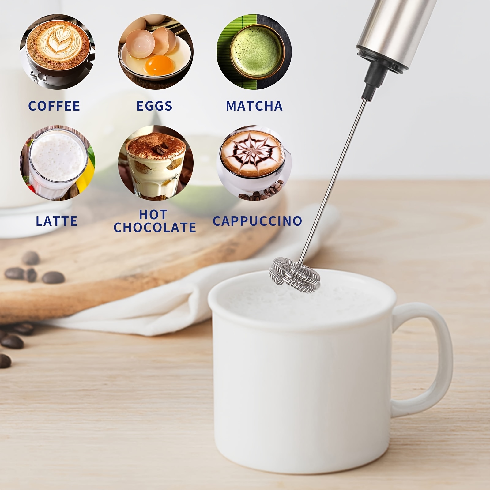 Electric Milk Frother Powerful Handheld Milk Frother Mini - Temu United  Arab Emirates