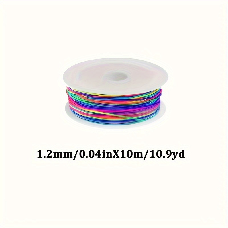0.1cm*9.97meter Stretchy Sturdy Rainbow Elastic Cord For Diy Beading Braiding Bracelet Necklace String Jewelry Making Handmade Craft Supplies -Beading Cords & Threads