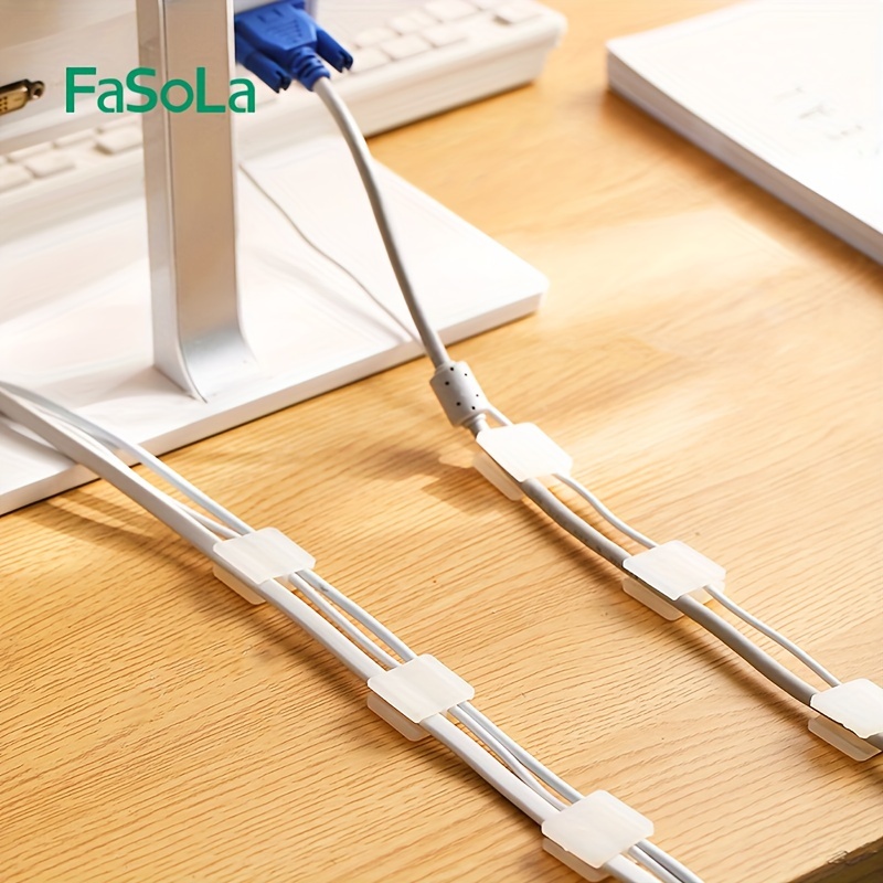 Sujetacables ajustables para cables, clips adhesivos para organizar cables,  25 abrazaderas de cable abrazaderas de cable ajustables para computadora