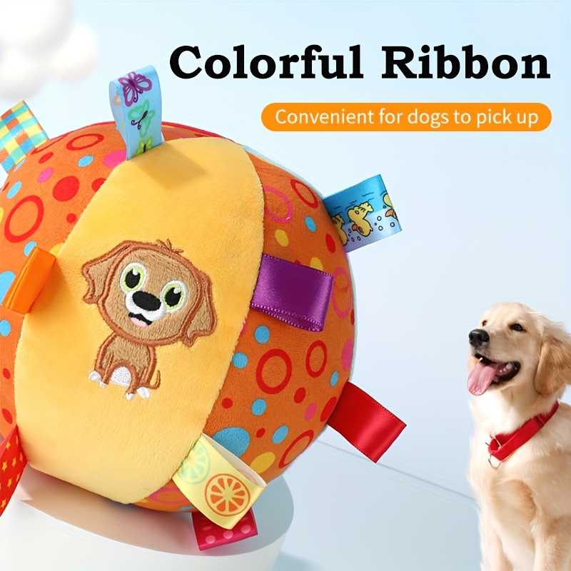 

Interactive Squeaky Plush Dog Toy - Durable Chew Ball For Teeth Cleaning & Training, Cartoon Design, Ideal For Large Breeds