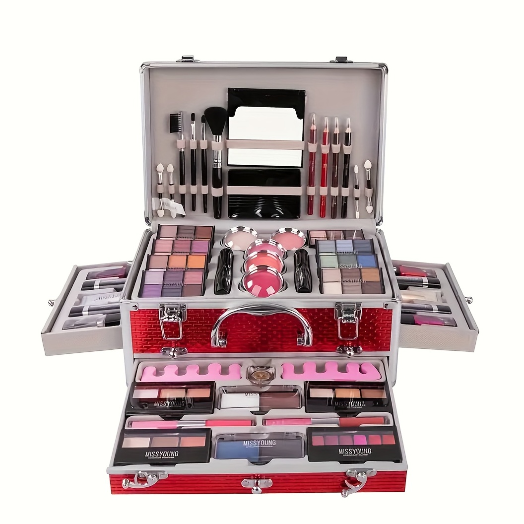 106 Pieces Makeup Gift Box Professional Multifunctional Makeup Kit  Eyeshadow Palette Lipstick Lip Gloss Mascara Eyeliner