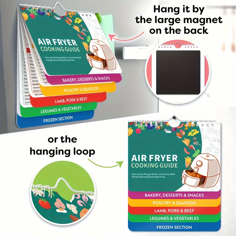 Air Fryer Disposable Paper Liners with Magnet Cheat Sheets