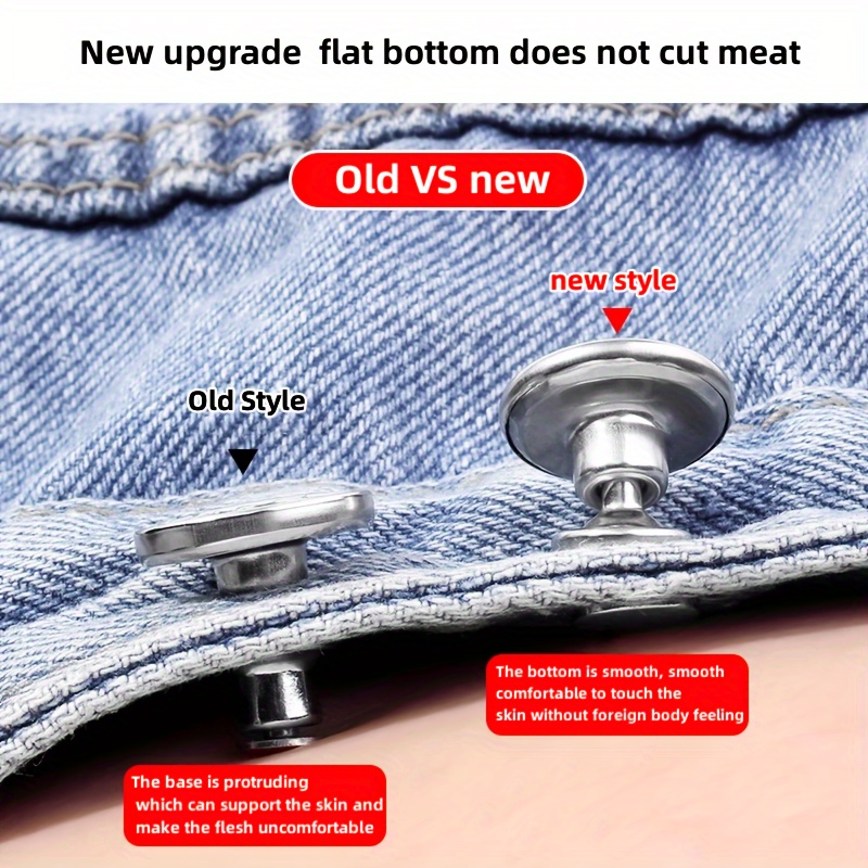 New Home Pants Button No Waist No Meat Jeans Button No - Temu