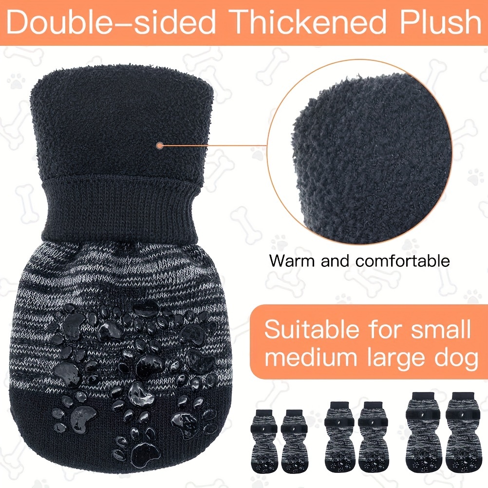 4pcs Anti Slip Dog Socks, Dog Grip Socks With Straps Traction Control For  Indoor On Hardwood Floor Wear, Keep Your Dog's Paws Warm In The Winter, Pet