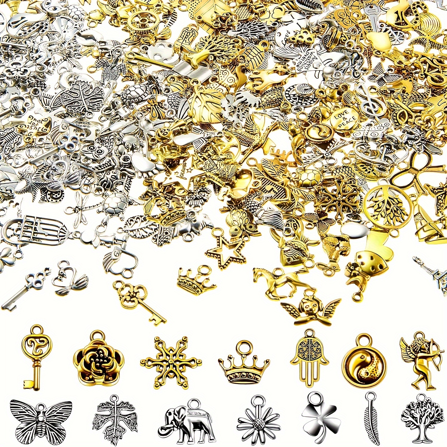 Random Jewelry Making Charms Assorted Kc Golden Enamel - Temu
