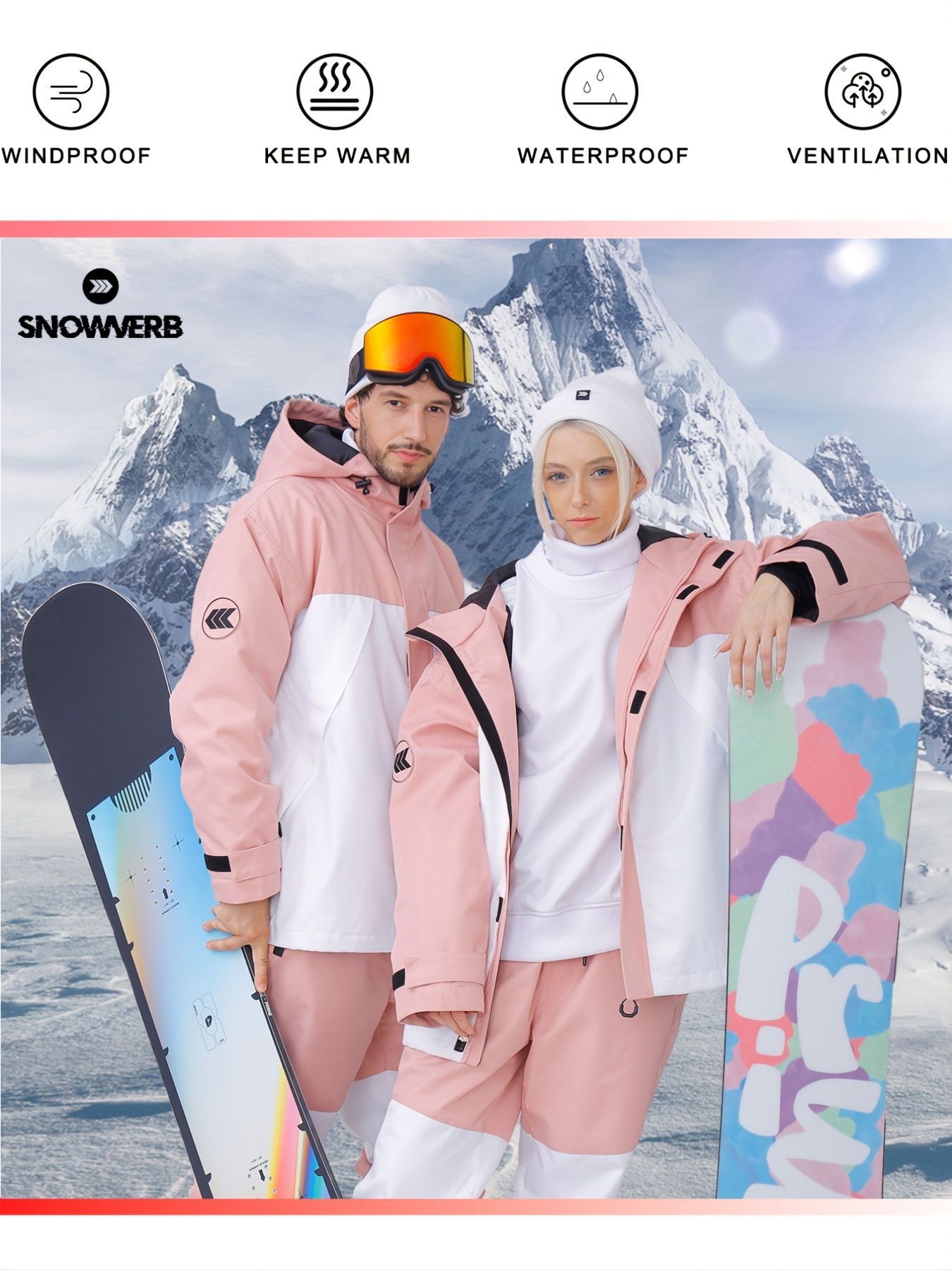 Women's Waterproof Windproof Thermal Snowboarding Jacket - Temu