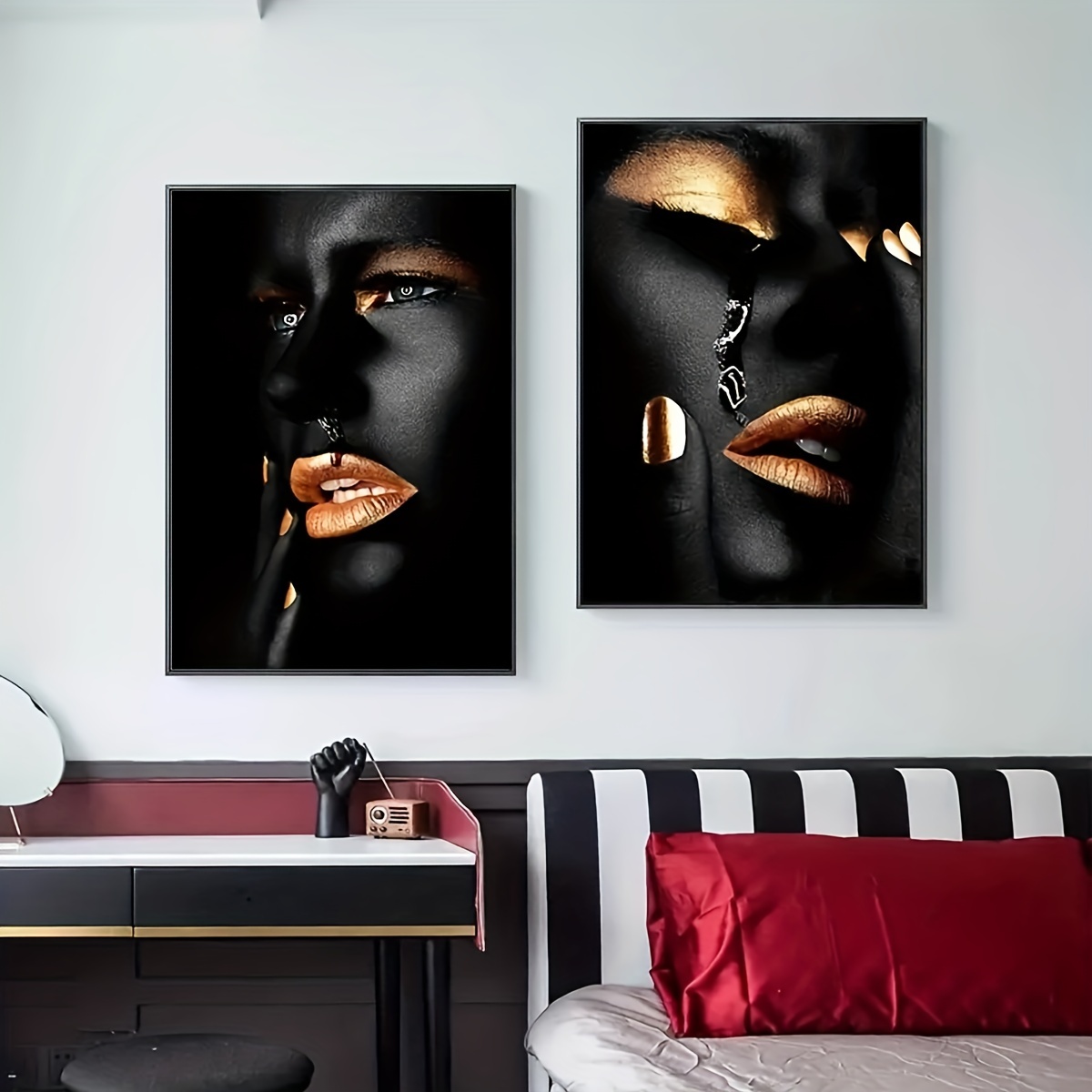 Buy African Art Black and Gold Woman Oil Painting on Canvas s and